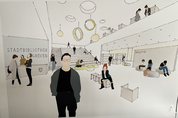 März 2025 - Impression der neuen Bibliothek vom Gewinner des Architektenwettbewerbs